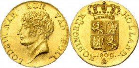 NEDERLAND, Koninkrijk Holland, Lodewijk Napoleon (1806-1810), AV dukaat, 1809. 3e type. Sch. 132; Fr. 322. Krasje op vz.
Prachtig à Fleur de Coin