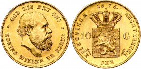 NEDERLAND, Koninkrijk, Willem III (1849-1890), AV 10 gulden, 1875. Sch. 549; Fr. 342.
Fleur de Coin