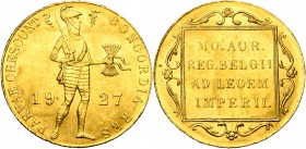 NEDERLAND, Koninkrijk, Wilhelmina (1890-1948), AV dukaat, 1927. Sch. 778; Fr. 352.
Prachtig à Fleur de Coin