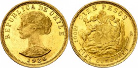 CHILI, République (1818-), AV 100 pesos, 1926. Fr. 54.
Superbe