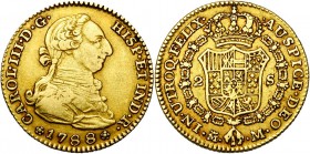 ESPAGNE, Charles III (1759-1788), AV 2 escudos, 1788M, Madrid. D/ B. dr. et cuir. à d. R/ Ecu couronné, entouré du collier de la Toison d''or. C.C.T. ...