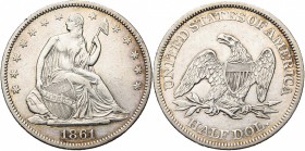 ETATS-UNIS, AR 1/2 dollar, 1861. K.M. A68. Petits coups.
Très Beau à Superbe