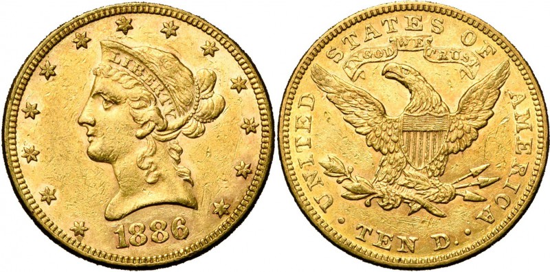 ETATS-UNIS, AV 10 dollars, 1886. Fr. 158.
Très Beau à Superbe