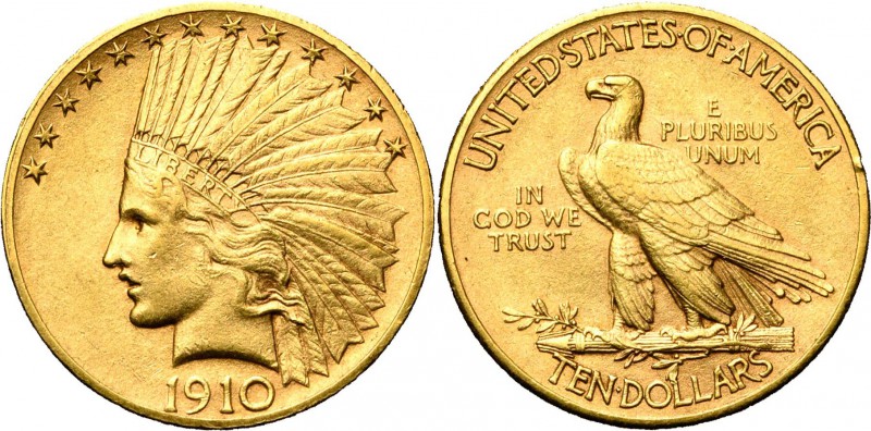 ETATS-UNIS, AV 10 dollars, 1910. Tête d''Indien. Fr. 166.
Très Beau à Superbe...