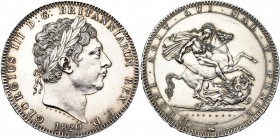 GRANDE-BRETAGNE, Georges III (1760-1820), AR couronne, 1820. Tranche LX. S. 3787; Dav. 103. Nettoyé. Petit coup sur la tranche.
Superbe