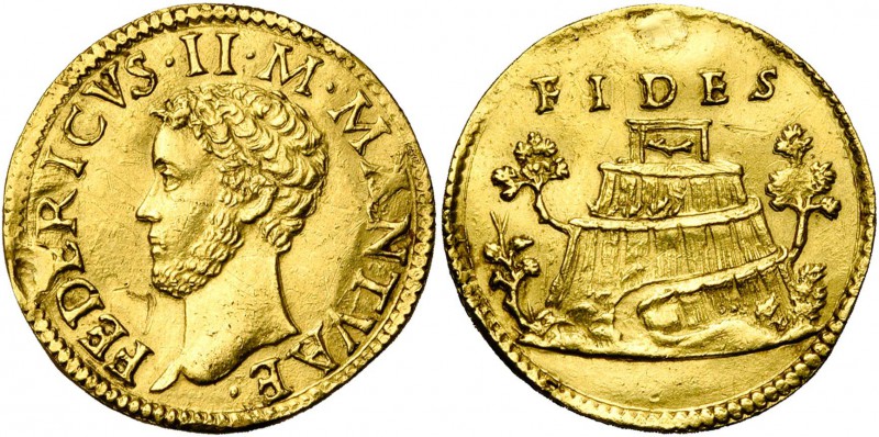 ITALIE, MANTOUE, Frédéric II Gonzague (1519-1540), AV double ducat, s.d. D/ FEDE...
