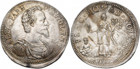ITALIE, PIACENZA, Alexandre Farnèse, duc de Parme (1586-1592), AV scudo, 1597AP. Frappe posthume. D/ B. dr. et cuir. à g. Avec légende fautive DVX II ...