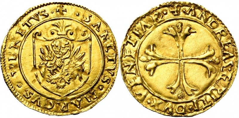 ITALIE, VENISE, Andrea Gritti (1523-1539), AV scudo d''oro, s.d. D/ Croix feuill...