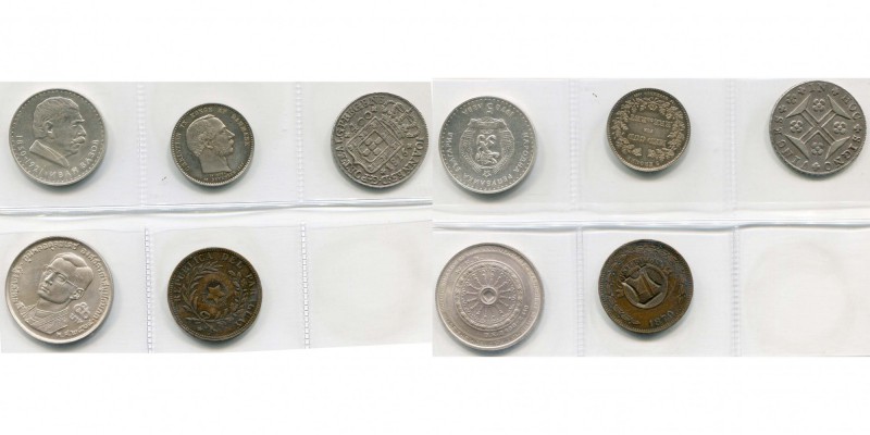 lot de 5 p.: Bulgarie, 5 leva 1970, Ivan Vasov; Danemark, Christian IX, 2 Kroner...