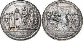 PAYS-BAS SEPTENTRIONAUX, AR médaille, s.d. (1650-1654), P. van Abeele. Commémoration de la concession d''armes à la ville d''Amsterdam. D/ COM WILH ...