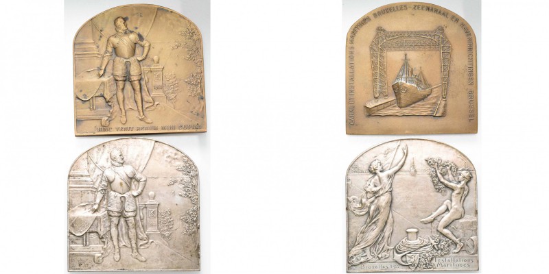 BELGIQUE, lot de 2 plaquettes par G. Devreese: 1922, Inauguration des installati...