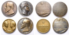 BELGIQUE, lot de 4 médailles à caractère diplomatique: 1916, Lagae, Alberto Blancas, ministre de la République argentine à Bruxelles (AE et AE argenté...