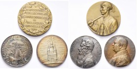BELGIQUE, lot de 3 médailles: 1896, F. Dubois, Mines de Mariemont et Bascourt - Cinquante ans de service d''Alphonse Briart (AR, 60 mm); 1905, G. Devr...