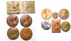 BELGIQUE, lot de 12 médailles dynastiques par G. Devreese, dont: 1926, Mariage du prince Léopold et de la princesse Astrid; 1930, Mariage de la Prince...