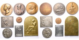 BELGIQUE, lot de 8 médailles à thème militaire par G. Devreese: 1914, Pendant l''absence; 1915, Le lieutenant-général Leman; 1915, La cantine du solda...