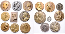 BELGIQUE, lot de 18 médailles, dont: 1891, Dubois, 50e anniversaire de la Société royale de numismatique; 1911, Devreese, Alphonse de Witte; 1911, Jul...