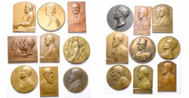 BELGIQUE, lot de 18 médailles par G. Devreese, dont: 1904, Pierre A. Tack; 1907, Paul Héger; 1909, C. de Burlet; 1909, Maurice Kufferath et Guillaume ...
