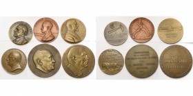 CONGO BELGE, lot de 6 médailles: 1946, Dupagne, H. Schouteden, directeur du Musée de Tervueren; 1950, Dupagne, P. Ryckmans, gouverneur général du Cong...