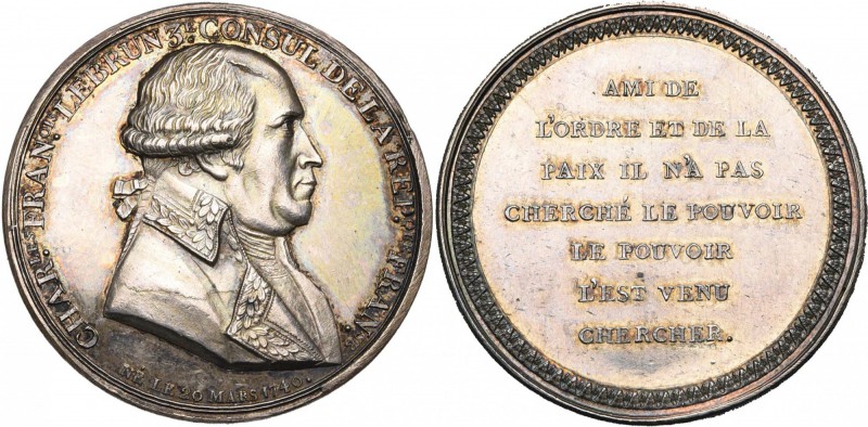 FRANCE, AR médaille, s.d. (1799), non signée (Liénard). Charles-François Lebrun,...