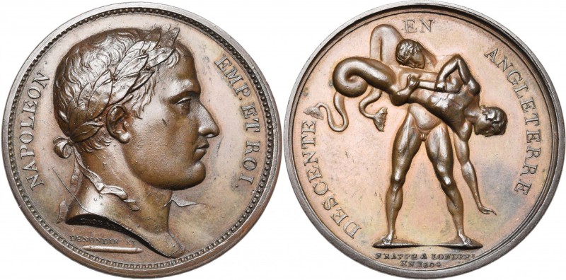 FRANCE, AE médaille, 1804, Droz. Descente en Angleterre. D/ T. l. de Napoléon Ie...