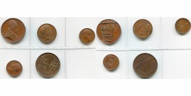 FRANCE, lot de 5 médailles en bronze: 1804, Pie VII à Paris (41 mm); Sacre de Napoléon (32 et 26 mm); Remise des drapeaux à l''armée (27 mm); Distribu...