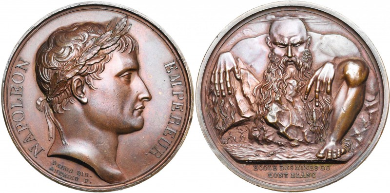 FRANCE, AE médaille, s.d. (1805), Andrieu/Brenet. Ecole des mines du mont Blanc....