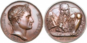 FRANCE, AE médaille, s.d. (1805), Andrieu/Brenet. Ecole des mines du mont Blanc. D/ T. l. de Napoléon Ier à d. R/ Le mont Blanc sous les traits d''un ...