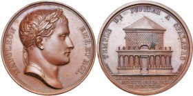 FRANCE, AE médaille, 1806, Andrieu/Brenet. Conquête de la Dalmatie. D/ T. l. de Napoléon Ier à d. R/ Le temple de Jupiter à Split. Bramsen 513. 41mm P...