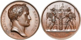 FRANCE, AE médaille, 1806, Andrieu/Brenet. Création de la Confédération du Rhin. D/ T. l. de Napoléon Ier à d. R/ Les princes allemands prêtant sermen...