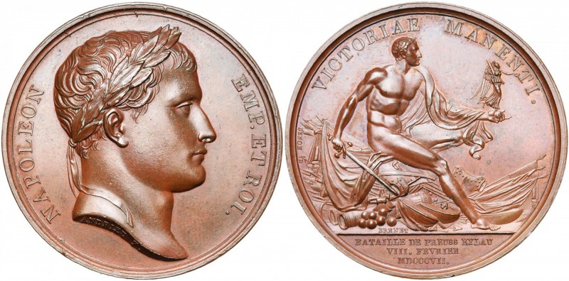 FRANCE, AE médaille, 1807, Andrieu/Brenet. Bataille d''Eylau le 8 février 1807. ...
