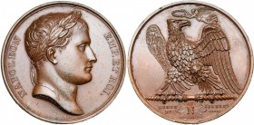 FRANCE, AE médaille, 1807, Andrieu/Jaley. Victoires de 1807. D/ T. l. de Napoléon Ier à d. R/ Aigle sur un foudre, couronné par la Victoire. Bramsen 6...