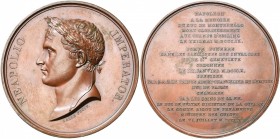 FRANCE, AE médaille, 1810, Galle. Service funèbre en l''honneur de Lannes, duc de Montebello, tué à Essling en 1809. D/ T. l. de Napoléon à g. R/ Insc...