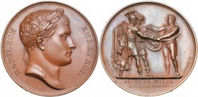 FRANCE, AE médaille, 1812, Andrieu. Prise de Wilna (Vilnius). D/ T. l. de Napoléon Ier à d. R/ Deux chefs polonais prêtant serment entre les mains de ...