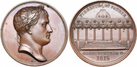 FRANCE, AE médaille, 1815, Brenet. Champ de mai. D/ T. l. de Napoléon Ier à d. R/ L''estrade élevée au Champ de mars pour la cérémonie du champ de mai...
