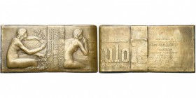 FRANCE, AE plaquette, 1901, R. de Saint-Marceaux. Concours organisé par le journal Le Gaulois. D/ LE GAULOIS/ CONCOURS DE 1901/ MENTION HONORABLE Deux...