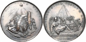 GRANDE-BRETAGNE, AE médaille, 1798, Küchler. Victoire de Nelson sur la flotte française à la bataille du Nil (Aboukir). D/ La Victoire assise devant u...