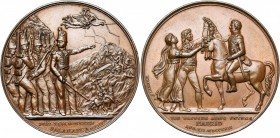 GRANDE-BRETAGNE, AE médaille, 1812, Brenet. Victoire de Salamanque et entrée de l''armée anglaise à Madrid. D/ Les troupes britanniques se préparant à...