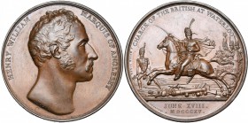 GRANDE-BRETAGNE, AE médaille, 1815, Mills & Depaulis. Le marquis d''Anglesey, commandant la charge de la cavalerie anglaise à Waterloo. D/ T. à d. R/ ...