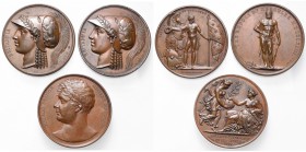 GRANDE-BRETAGNE, lot de 3 médailles, 1814: Bataille de Toulouse, Paix de Paris (2). Brown 776, 789, 825. AE, 41 mm.
Très Beau à Superbe