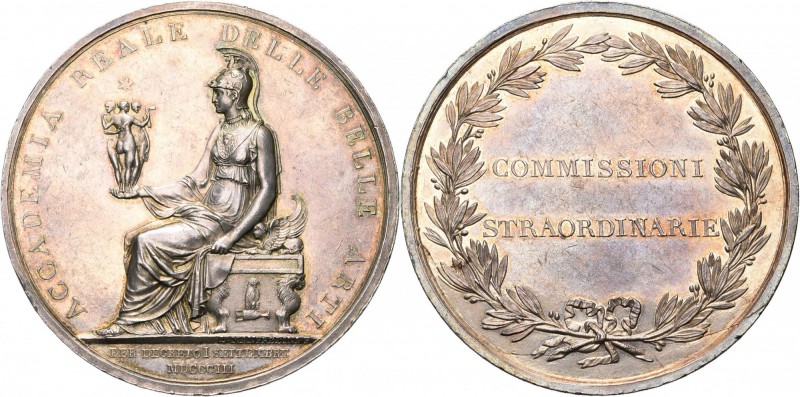 ITALIE, AR médaille, 1803 (1807-1813), Manfredini. Académie royale des beaux-art...