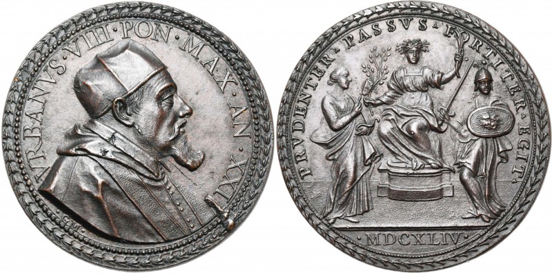 ITALIE, ETATS PONTIFICAUX, AE médaille, 1644 (an 21), G. Morone Mola. Urbain VII...