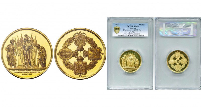 TURQUIE, AV médaille en or au module de 20 ducats, 1841, Roth (Vienne). Restitut...