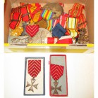 BELGIQUE, lot de 46 décorations et médaillettes relatives à la Première Guerre mondiale, dont: 6 croix de guerre, 7 croix du feu, 3 médailles interall...