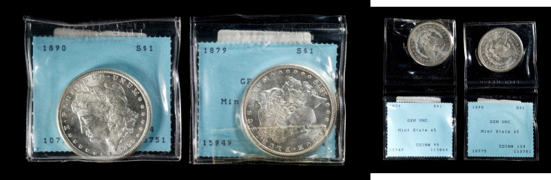 Lot of (2) Gem Mint State Morgan Silver Dollars. MS-65 (David Hall).
Included a...