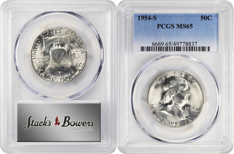 Lot of (4) 1954-S Franklin Half Dollars. MS-65 (PCGS).
PCGS# 6669. NGC ID: 24TB...