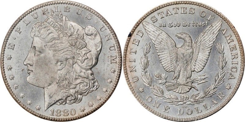 1880-CC GSA Morgan Silver Dollar. MS-63 (NGC). CAC.
The original box and card a...