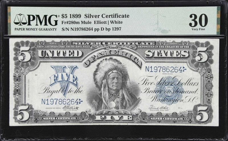 Fr. 280m. 1899 $5 Silver Certificate. PMG Very Fine 30.
A quintessentially Amer...