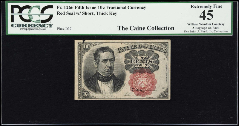 Fr. 1266. 10 Cents. Fifth Issue. PCGS Currency Extremely Fine 45. William Windom...