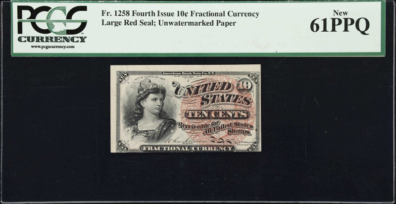 Fr. 1256 & 1258. 10 Cents. Third & Fourth Issue. PCGS Currency Choice About New ...