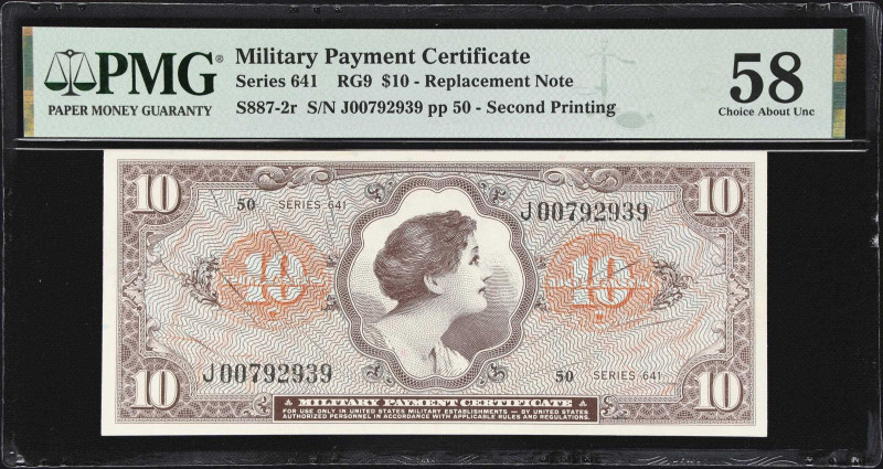 Military Payment Certificate. Series 641. $10. PMG Choice About Uncirculated 58....